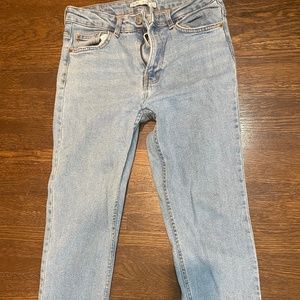 Bershka High Rise Jeans with Distressed Hems